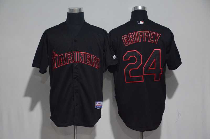 Seattle Mariners #24 Ken Griffey Jr. Black Fashion Cool Base Stitched Jersey,We sell and wholesale Seattle Mariners #24 Ken Griffey Jr. Black Fashion Cool Base Stitched Jersey on line form chian!